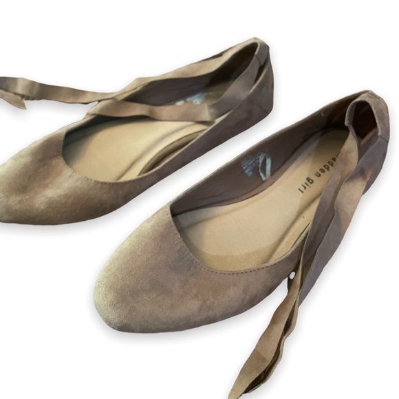 Madden Girl Faux Suede Tie Up Ballet Flats - Picture 3 of 5